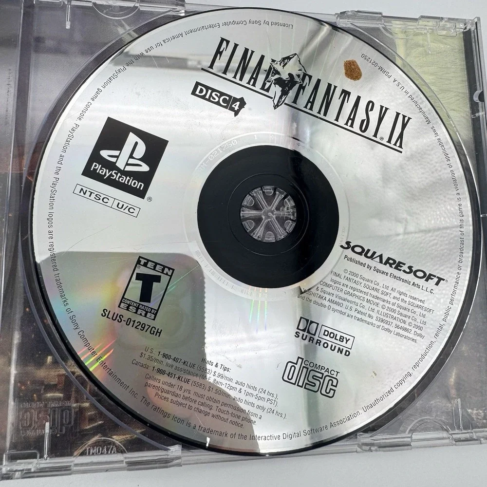 Final Fantasy IX (Sony Playstation 1) 4-Disc Set PS1 Black Label - No Manual